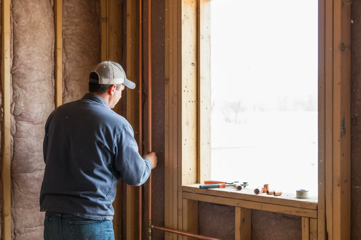Licensed plumber running new copper supply lines in a Ruby Valley home