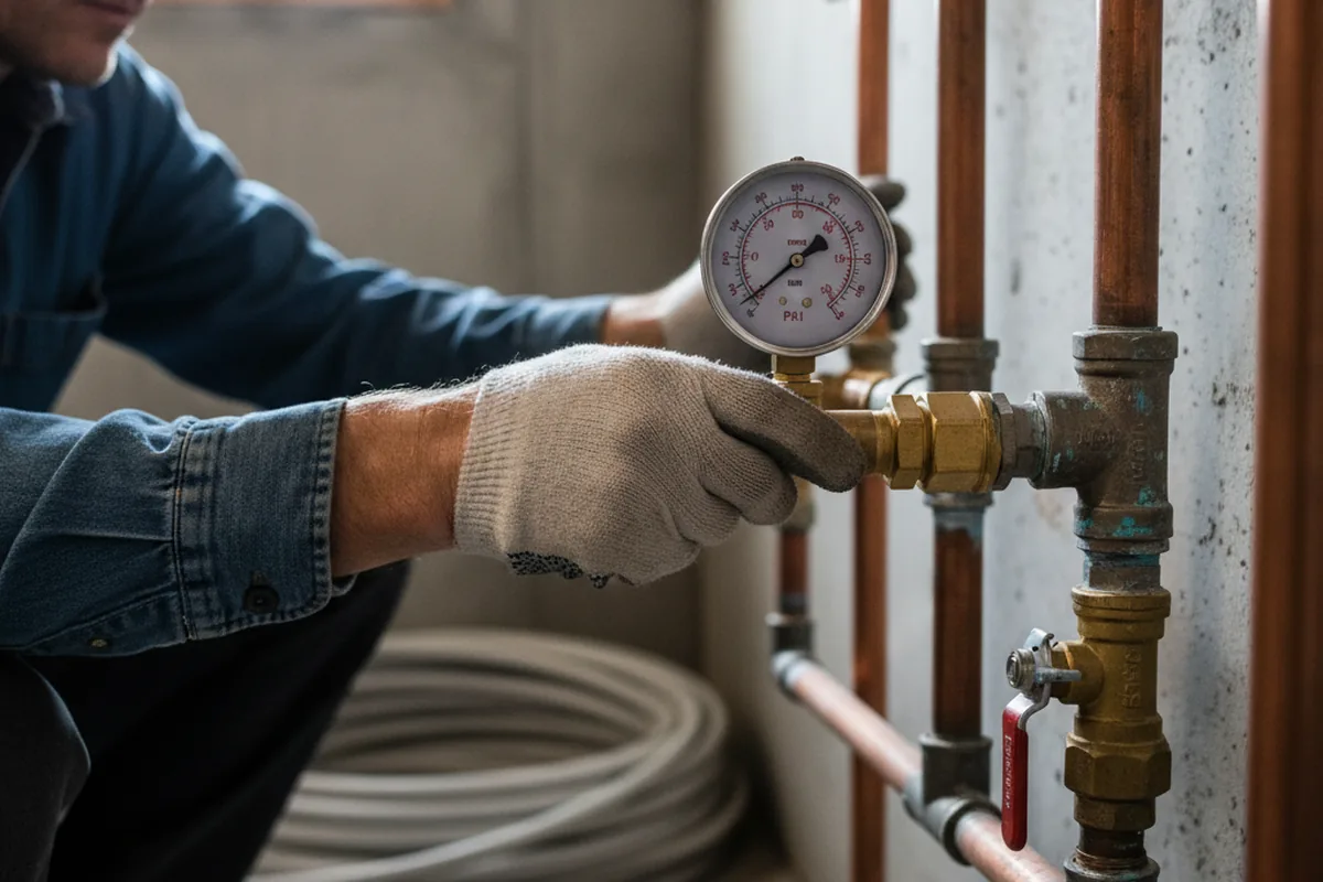 Pressure testing a repaired line during Water Line Repair in Ruby Valley